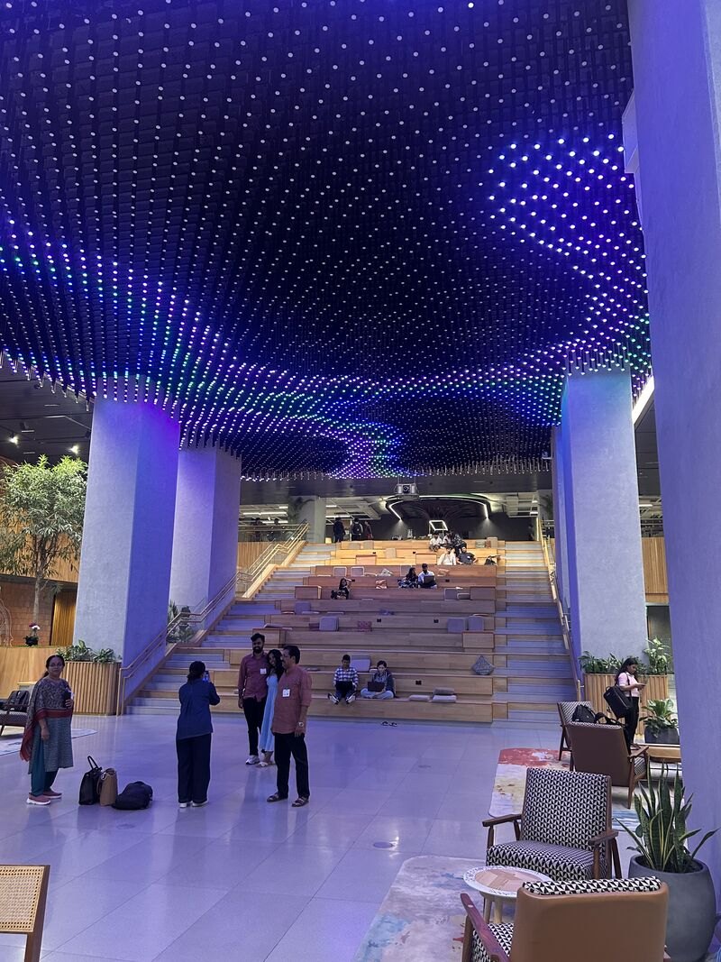 The atrium at Google Ananta between sessions