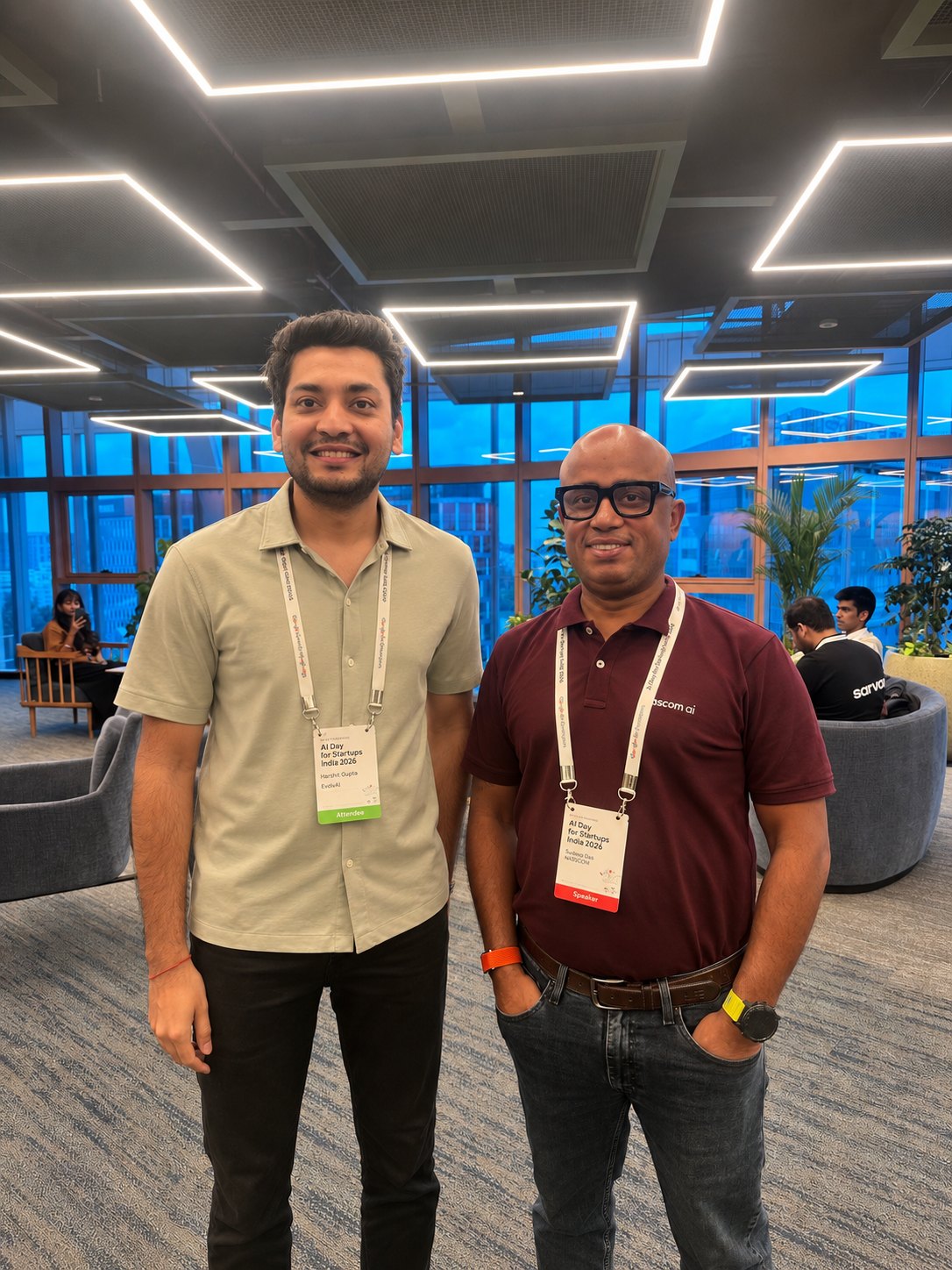 Harshit with one of the day's speakers